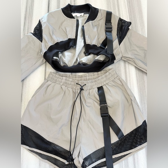 Reflective Silver Shorts & Cropped Jacket Set S - Picture 8 of 13